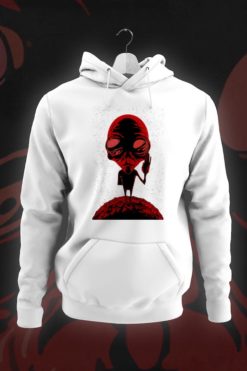 Red alien hoodie